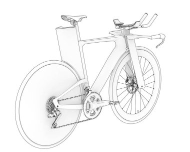 Black and white illustration of bicycle