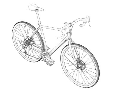 Black and white illustration of bicycle