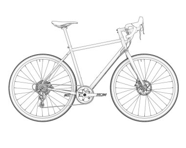 Black and white illustration of bicycle