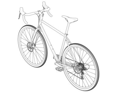 Black and white illustration of bicycle
