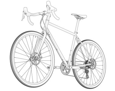 Black and white illustration of bicycle