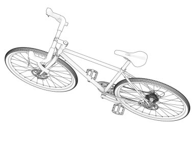 Black and white illustration of bicycle