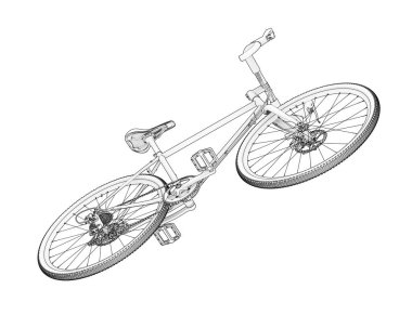 Black and white illustration of bicycle