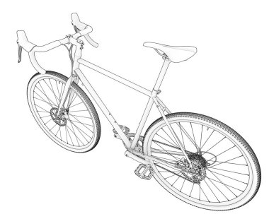 Black and white illustration of bicycle