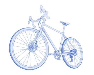 Black and white illustration of bicycle
