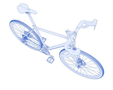 Black and white illustration of bicycle