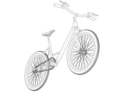 Black and white illustration of bicycle