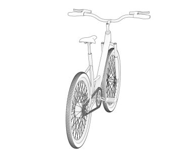 Black and white illustration of bicycle