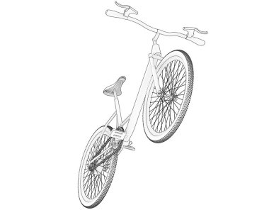 Black and white illustration of bicycle
