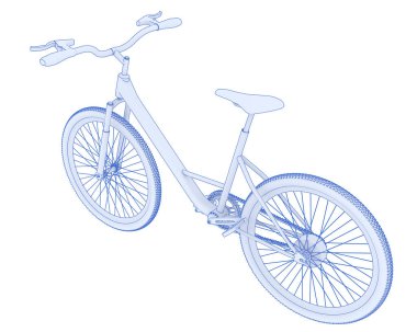 Black and white illustration of bicycle