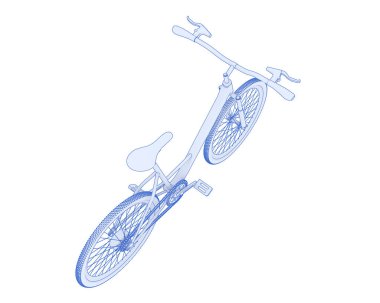 Black and white illustration of bicycle