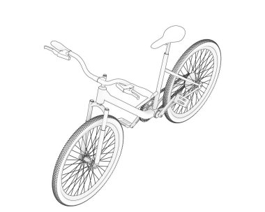Black and white illustration of bicycle