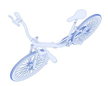 Black and white illustration of bicycle