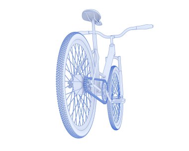 Black and white illustration of bicycle