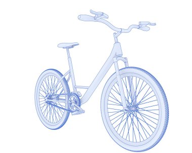Black and white illustration of bicycle