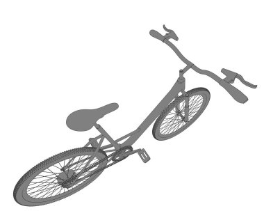 Black and white illustration of bicycle