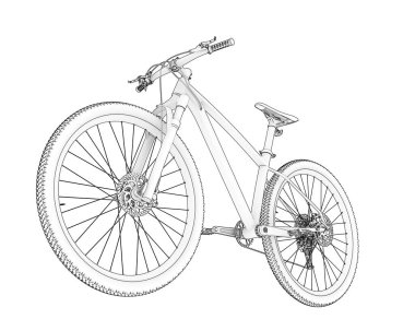 Black and white illustration of bicycle