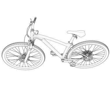 Black and white illustration of bicycle