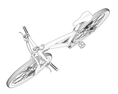 Black and white illustration of bicycle