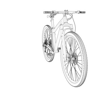 Black and white illustration of bicycle