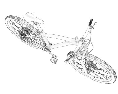 Black and white illustration of bicycle