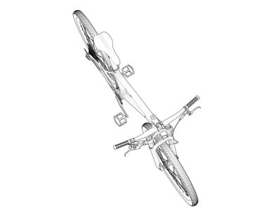 Black and white illustration of bicycle