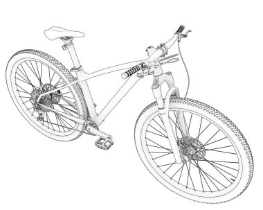 Black and white illustration of bicycle