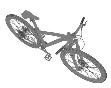 Black and white illustration of bicycle