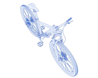Black and white illustration of bicycle
