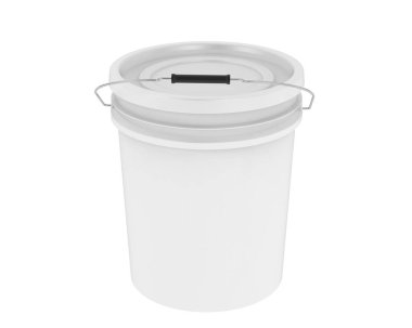 Bucket with lid 3d render illustration