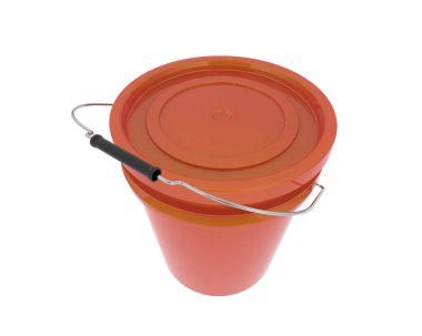 Bucket with lid 3d render illustration