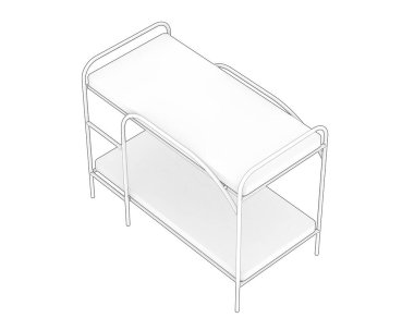 Bunk Bed 3d render illustration