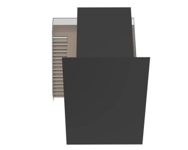 Caban, modern ev, 3 boyutlu illüstrasyon