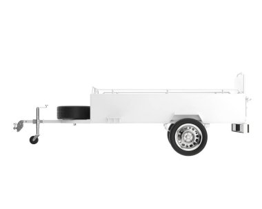 Car trailer 3d render illustration