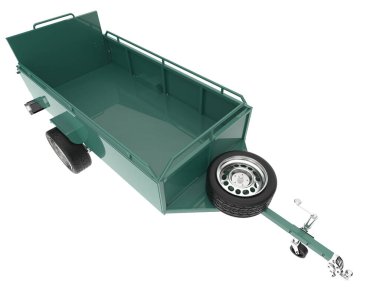Car trailer 3d render illustration