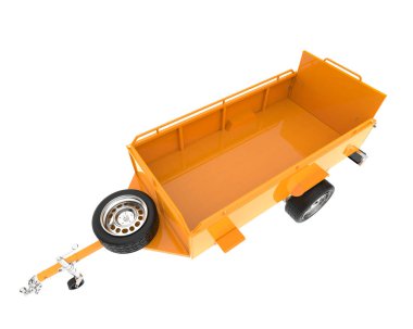Car trailer 3d render illustration