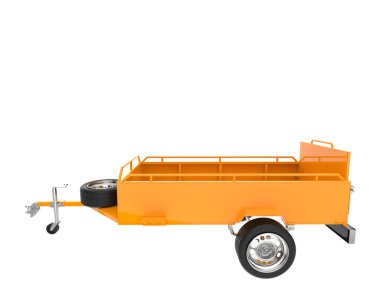 Car trailer 3d render illustration