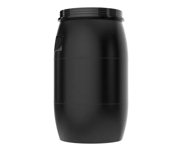 塑料瓶 黑色油漆 白色底色隔离 — 图库照片
