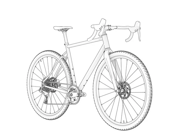 Black and white illustration of bicycle