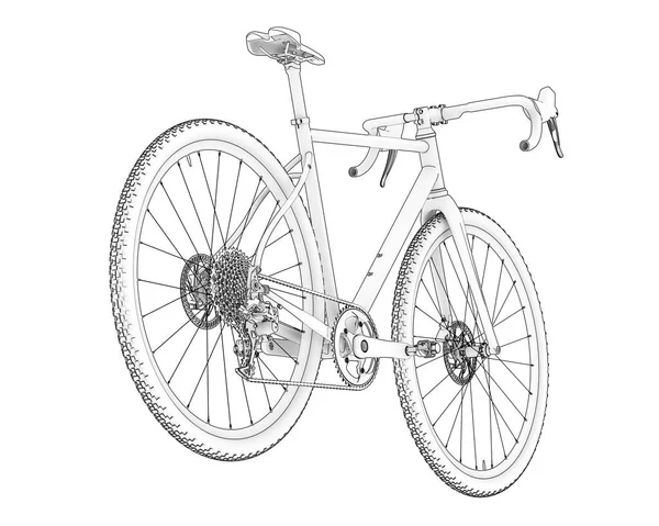 Black and white illustration of bicycle