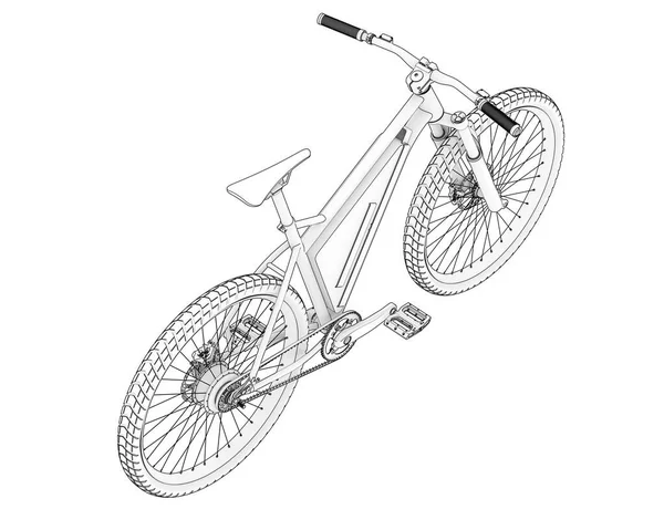 Black and white illustration of bicycle