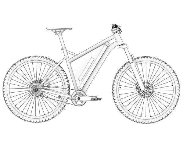 Black and white illustration of bicycle