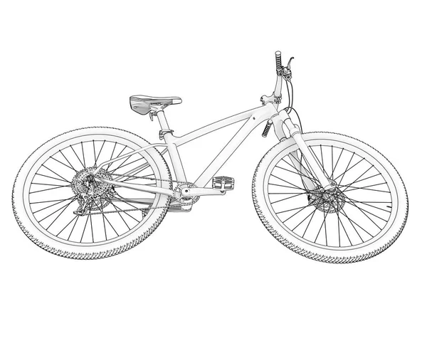 Black and white illustration of bicycle