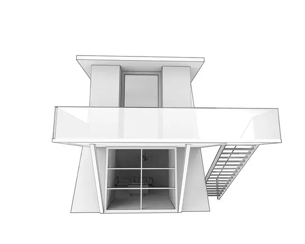 Caban Modernes Haus Illustration — Stockfoto