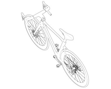Black and white illustration of classic bike