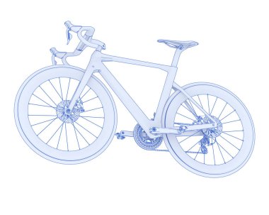 Black and white illustration of classic bike