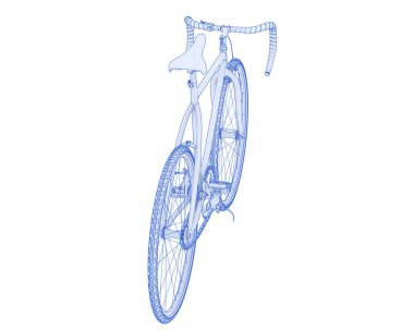 Black and white illustration of classic bike