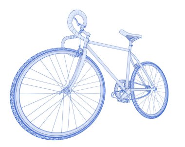 Black and white illustration of classic bike