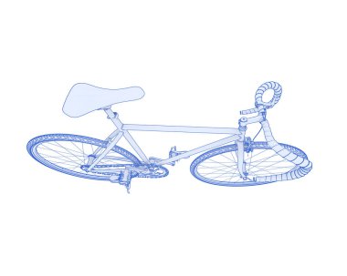 Black and white illustration of classic bike
