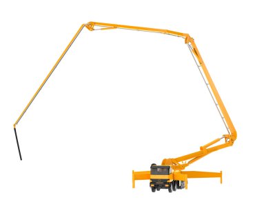 Concrete boom truck 3d illustration